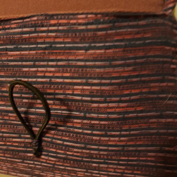 Tapestry fabric mini Purse shoulder bag Purple Pink striated 7x5x2" - Picture 9 of 10